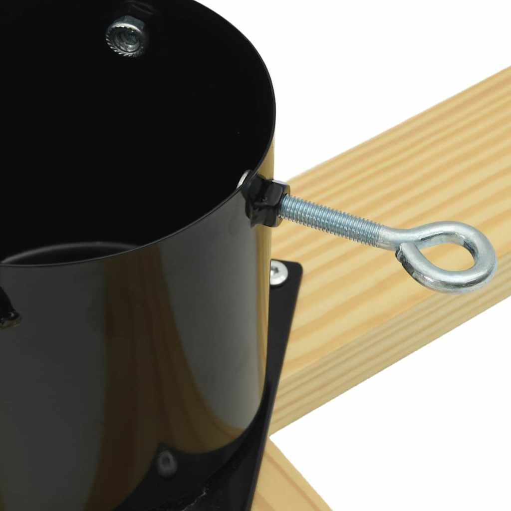 Christmas Tree Stand 1.73 Black 50 x 50 x 16 cm Solid Pine Wood